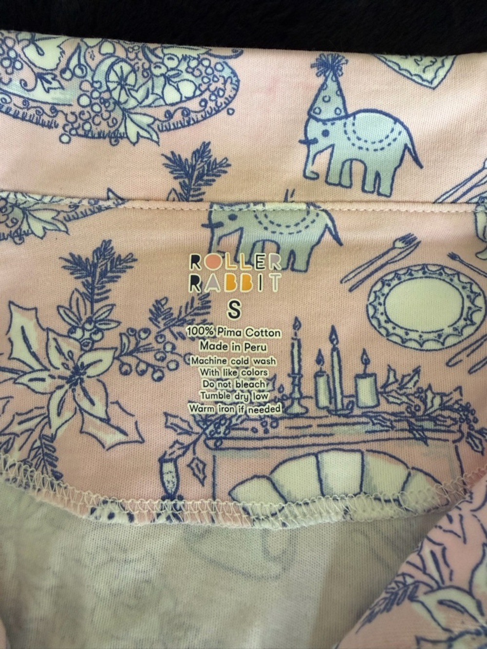 Roller Rabbit PARTY TOILE polo pajamas- size small - Picture 3 of 5